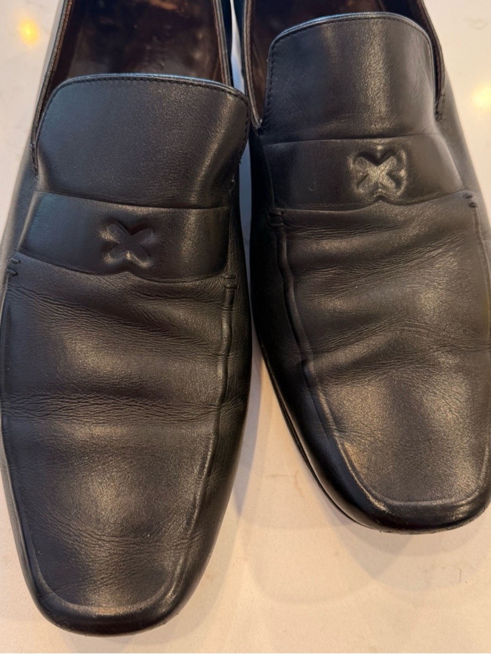 Y2K/Vintage Bottega Veneta Black Leather Slip-On Loafers - Picture 2 of 8